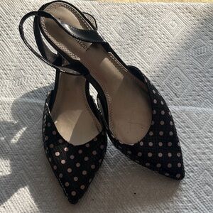 Naturalizer Black and Pink Polka Dot Heels